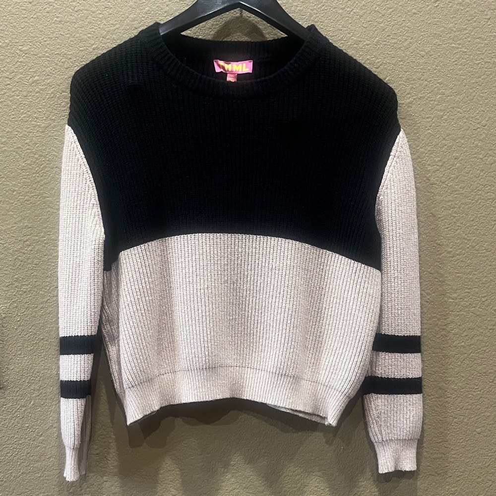 THML Black and Cream Striped Sweater